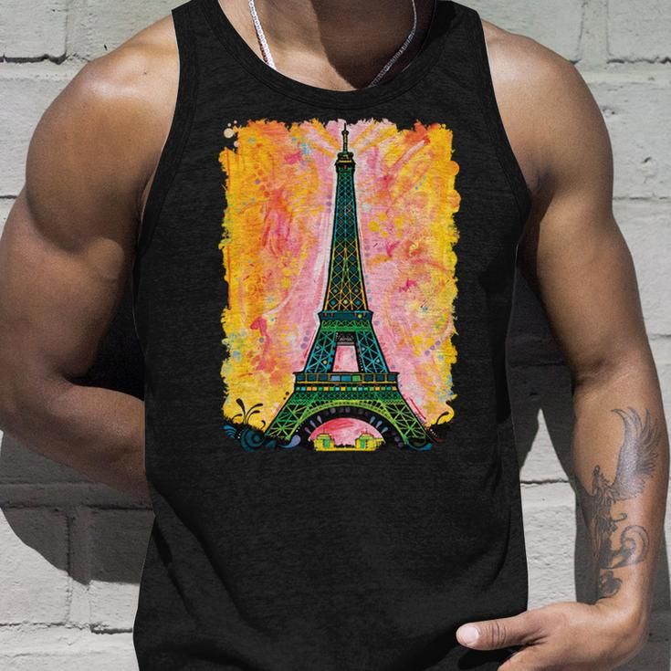 Paris France Colorful Eiffel Tower Unisex Tank Top Gifts for Him