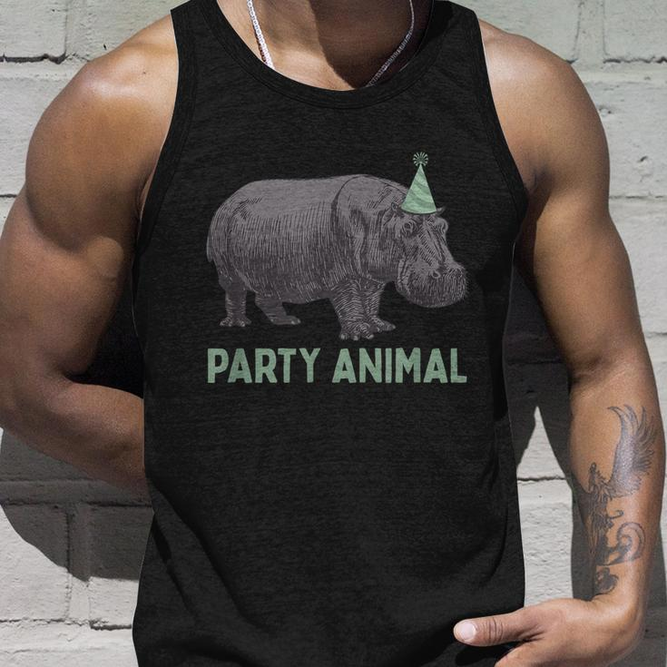 Party Animal Hippo Birthday Hippo Birthday Unisex Tank Top Gifts for Him