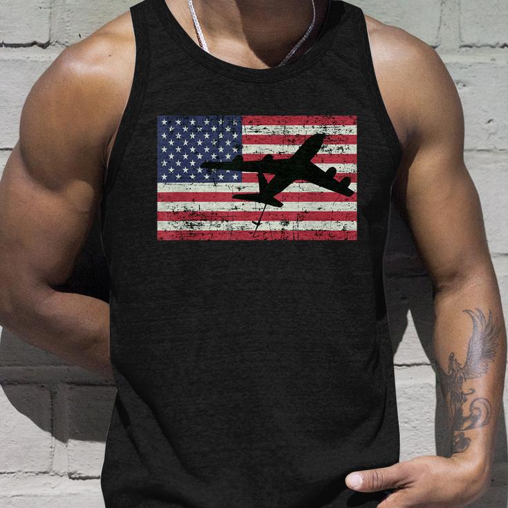 Patriotic Kc135 Stratotanker Jet American Flag Unisex Tank Top Gifts for Him