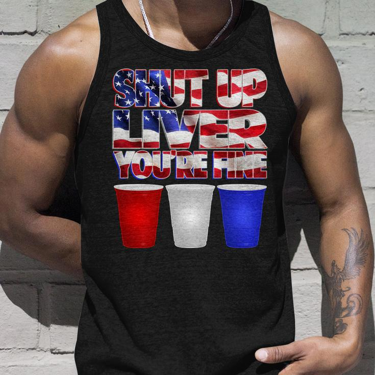 Patriotic Shut Up Liver Youre Fine Usa Unisex Tank Top Gifts for Him