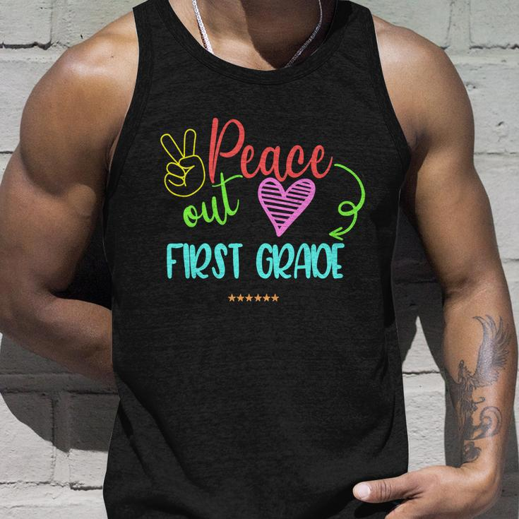 Peace Out First Grade Graphic Plus Size Shirt For Teacher Female Male Kids Unisex Tank Top Gifts for Him
