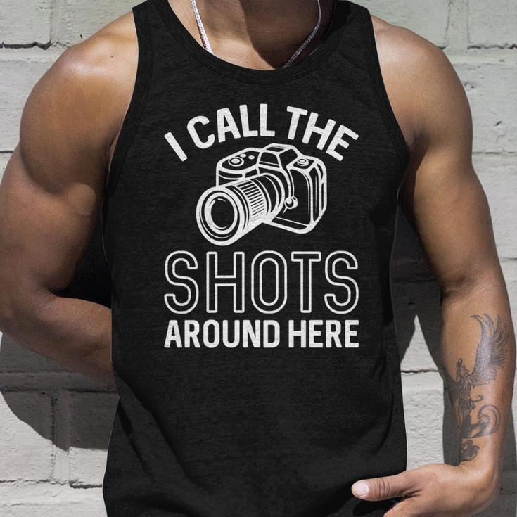Photographer And Photoghraphy I Call The Shots Around Here Funny Gift Unisex Tank Top Gifts for Him