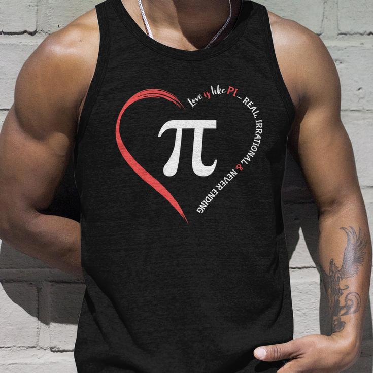 Pi Day Love Is Like Pi Valentines Math Teacher Gift Unisex Tank Top Gifts for Him