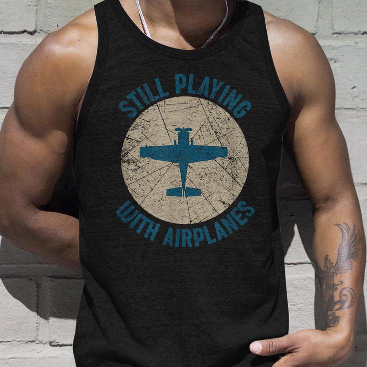 Pilot Gifts Still Playing With Airplanes Unisex Tank Top Gifts for Him