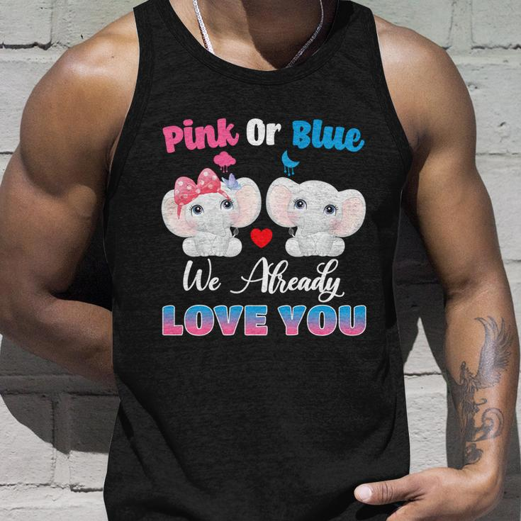 Pink Or Blue We Always Love You Funny Elephant Gender Reveal Gift Unisex Tank Top Gifts for Him