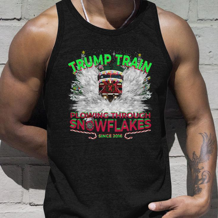 Plow Snowflakes This Christmas And Don A Maga Trump Train 2024 Gift Unisex Tank Top Gifts for Him