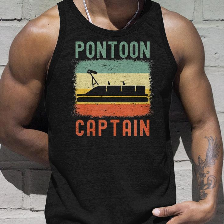 Pontoon Captain Retro Vintage Funny Boat Lake Outfit Unisex Tank Top Gifts for Him