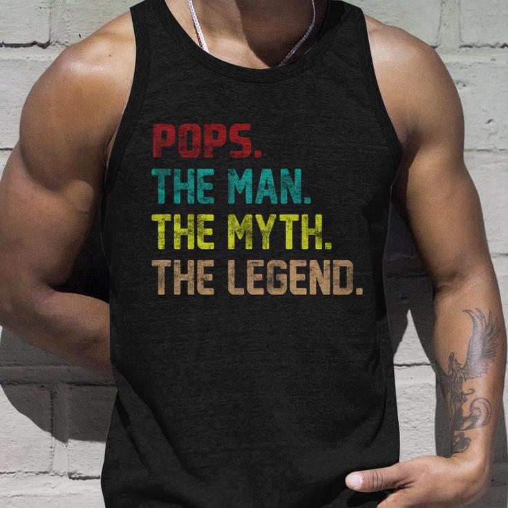 Pops The Man The Myth The Legend Funny Grandpa Tshirt Unisex Tank Top Gifts for Him