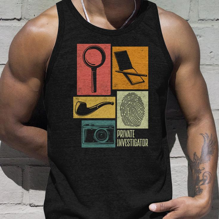 Private Detective Crime Investigator Silhouettes Gift Unisex Tank Top Gifts for Him