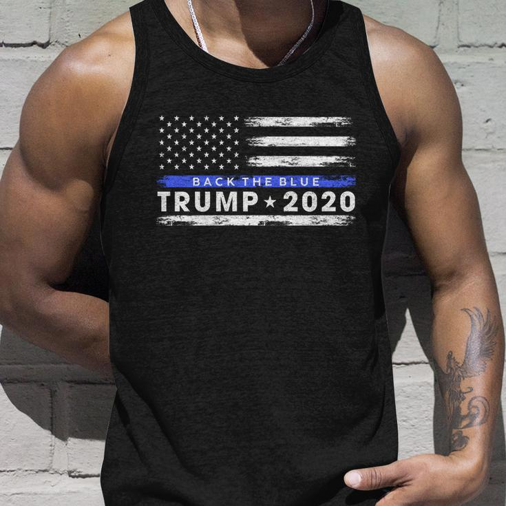 Pro Trump 2020 Back The Blue Thin Blue Line American Flag Gift Unisex Tank Top Gifts for Him