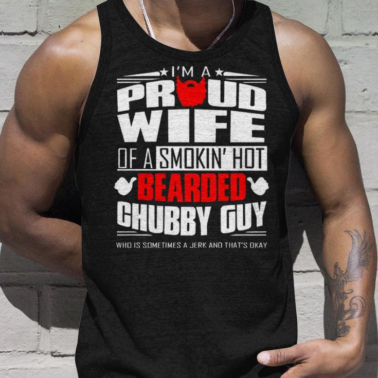 Proud Wife Of A Hot Bearded Chubby Guy Unisex Tank Top Gifts for Him