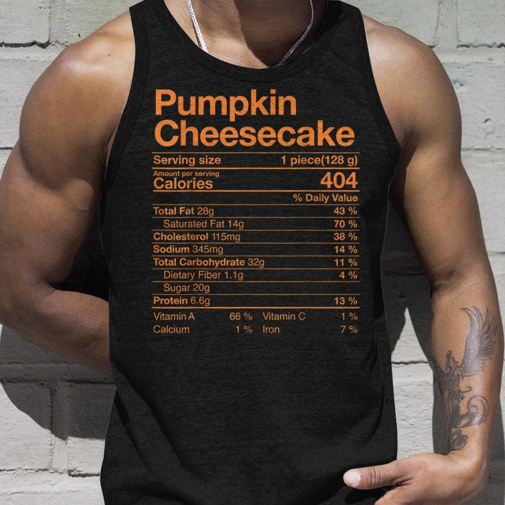 Pumpkin Cheesecake Nutrition Facts Thanksgiving Turkey Day V2 Unisex Tank Top Gifts for Him