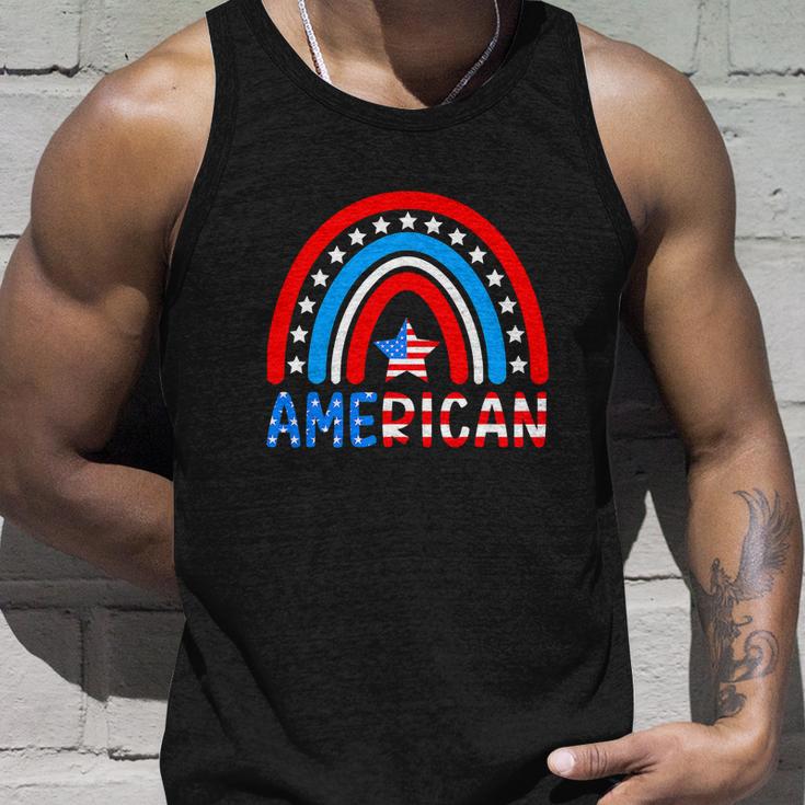 Rainbow American Flag Patriotic For 4Th Of July Unisex Tank Top Gifts for Him