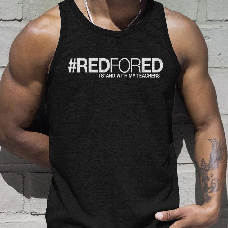 Redfored I Stand With My Teachers Red For Ed Tshirt Unisex Tank Top Gifts for Him