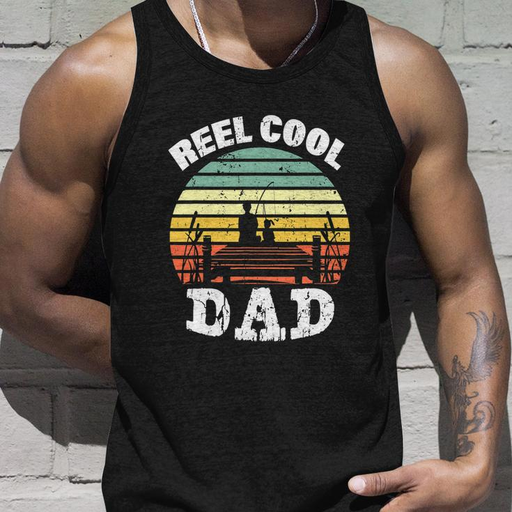Reel Cool Dad Fisherman Daddy Funny Fathers Day Unisex Tank Top Gifts for Him