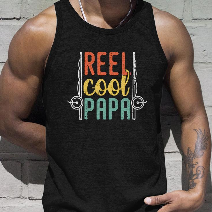 Reel Cool Papa Funny Fathers Day Fisherman Unisex Tank Top Gifts for Him