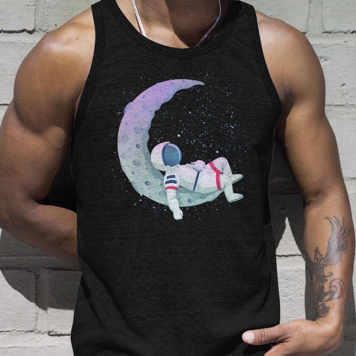 Relaxing Astronaut On The Moon Unisex Tank Top Gifts for Him