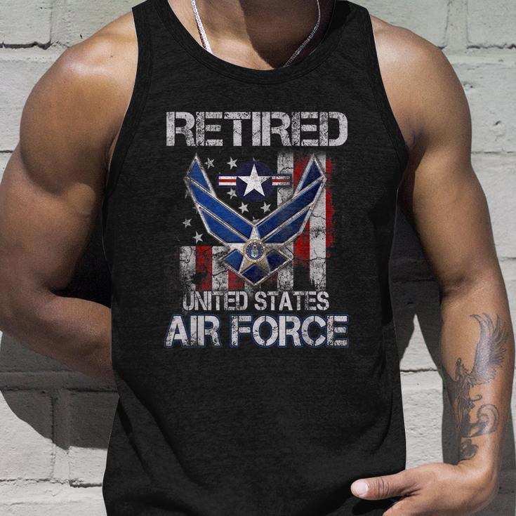 Retired Us Air Force Veteran Usaf Veteran Flag Vintage V2 Unisex Tank Top Gifts for Him