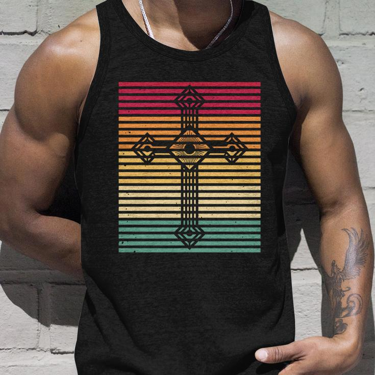 Retro Christian Gift Vintage Catholic Cross Christianity Great Gift Unisex Tank Top Gifts for Him