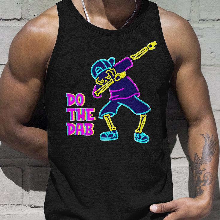 Retro Do The Dab Neon Skeleton Unisex Tank Top Gifts for Him