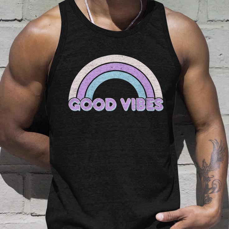 Retro Good Vibes Rainbow Unisex Tank Top Gifts for Him