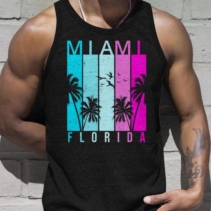 Retro Miami Florida Summer Neon Colors Unisex Tank Top Gifts for Him