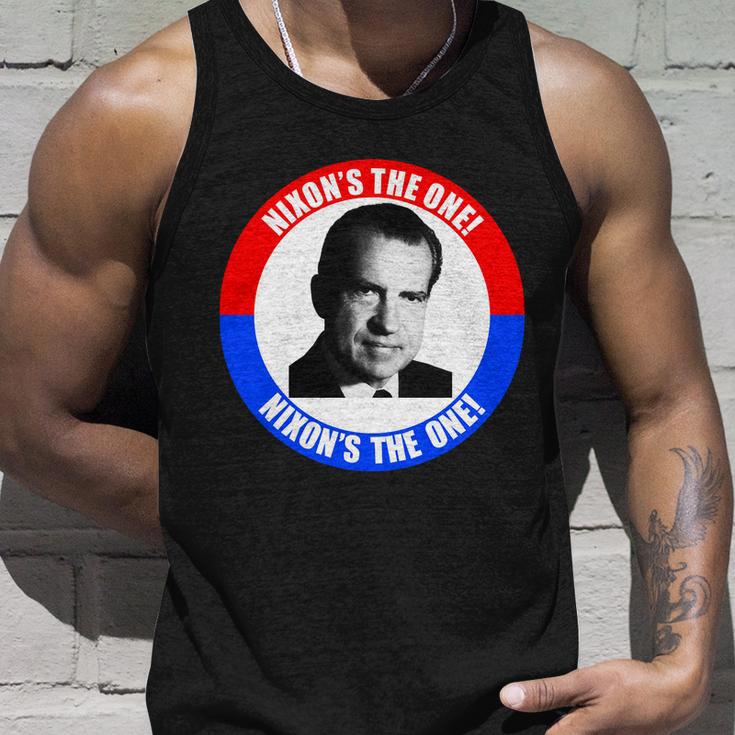 Retro Richard Nixon Nixons The One Presidential Campaign Unisex Tank Top Gifts for Him