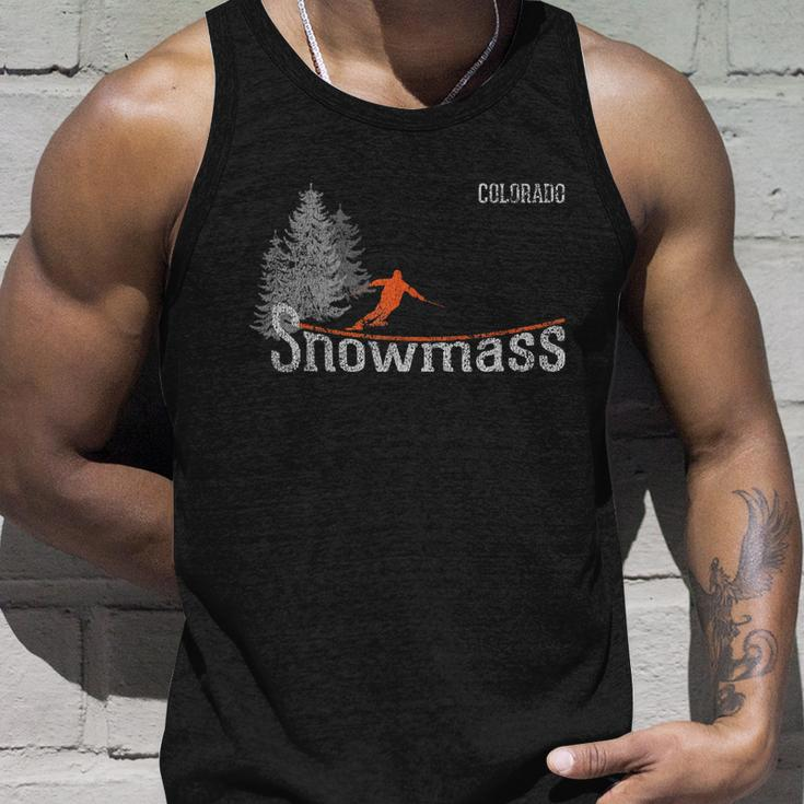 Retro Snowmass Colorado Distressed Skiing Unisex Tank Top Gifts for Him