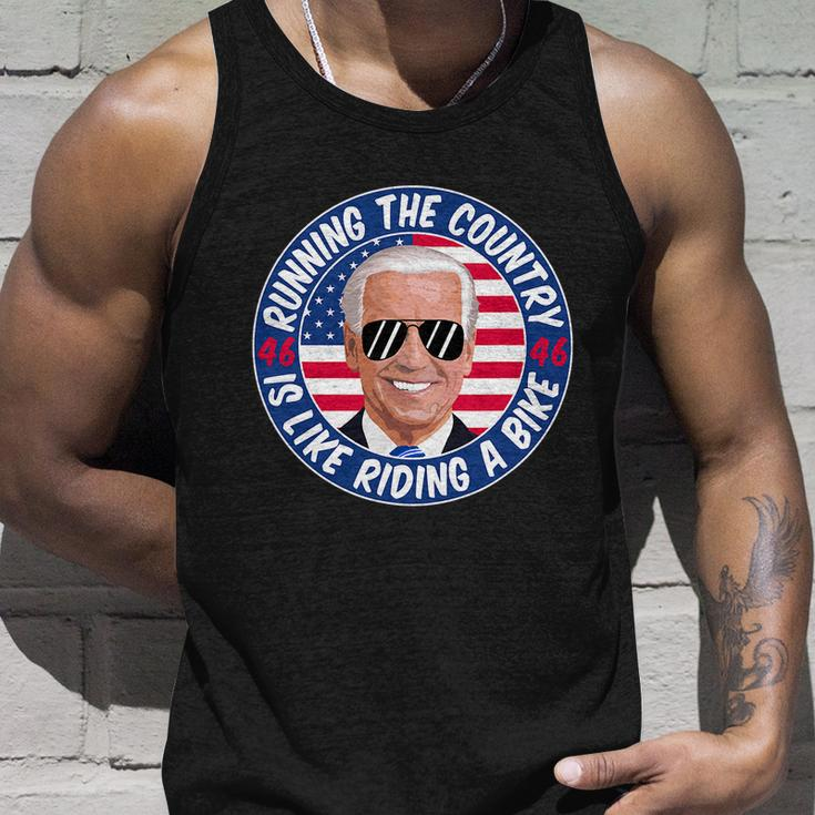 Running The Country Is Like Riding A Bike Joe Biden Unisex Tank Top Gifts for Him