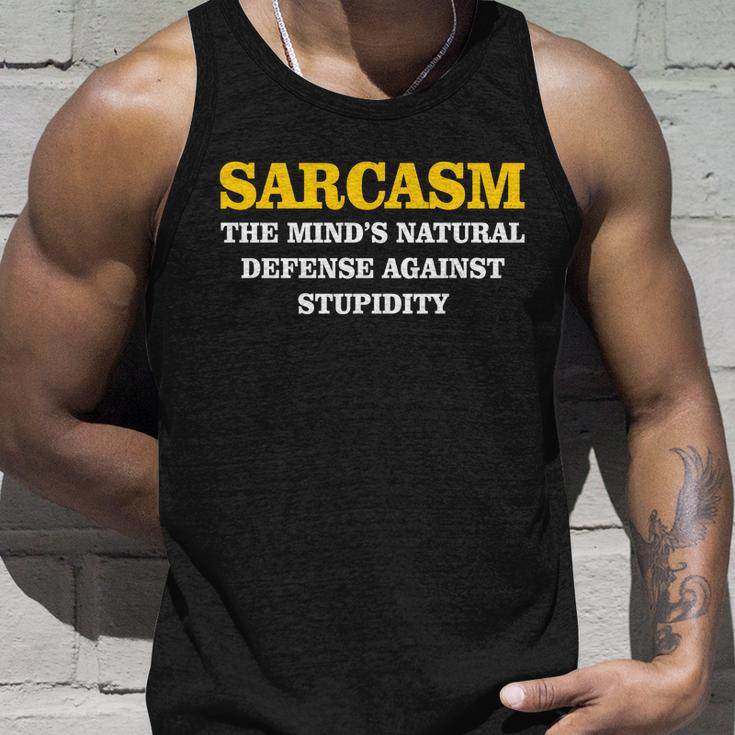 Sarcasm The Minds Natural Defense Unisex Tank Top Gifts for Him