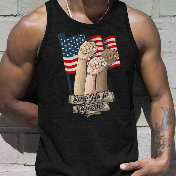 Say No To Racism Fourth Of July American Independence Day Grahic Plus Size Shirt Unisex Tank Top Gifts for Him