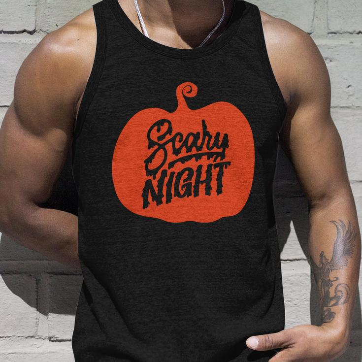 Scary Night Pumpkin Halloween Quote Unisex Tank Top Gifts for Him