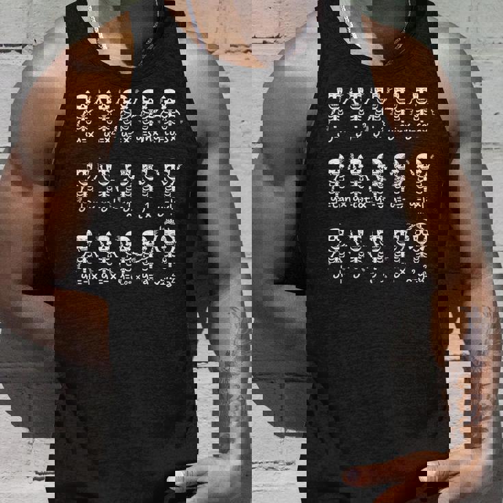 Skeleton Dance Graph Figures Equation Math Teacher Halloween Men Women Tank Top Graphic Print Unisex Gifts for Him