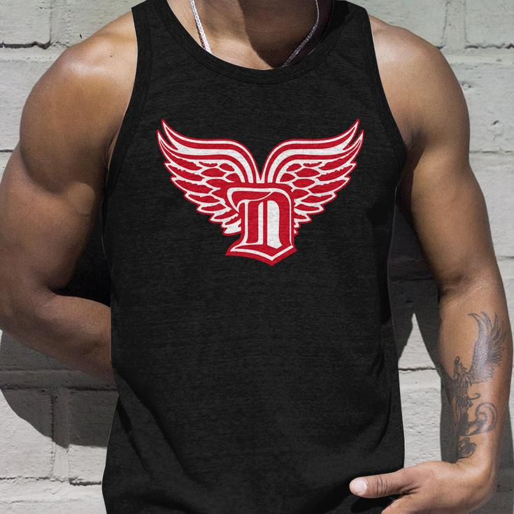 Sporty Detroit Fan Old English D With Wings Unisex Tank Top Gifts for Him