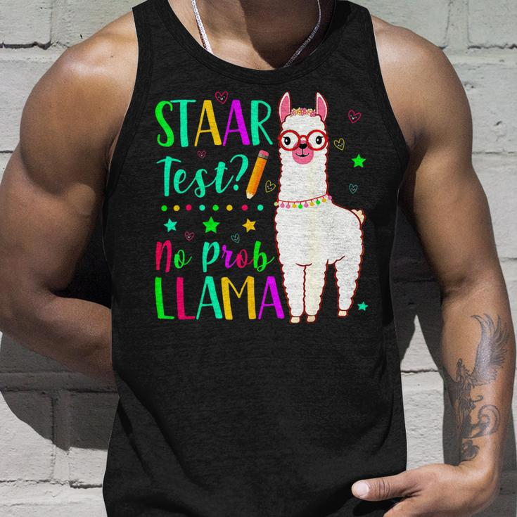 Staar No Prob Llama Funny Teacher Exam Testing Test Day Kids Unisex Tank Top Gifts for Him