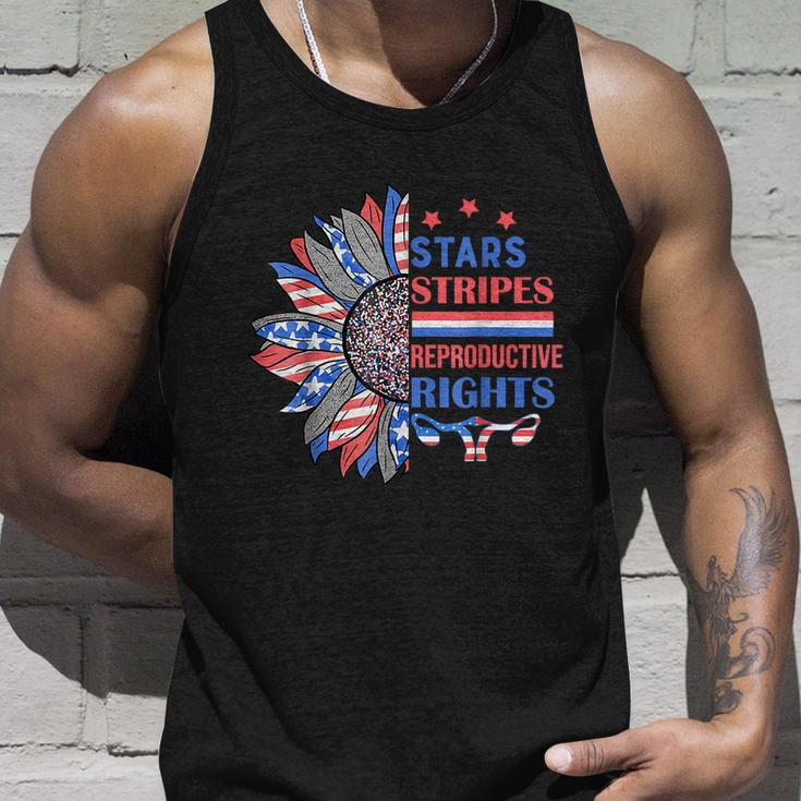 Star Stripes Reproductive Rights America Sunflower Pro Choice Pro Roe Unisex Tank Top Gifts for Him