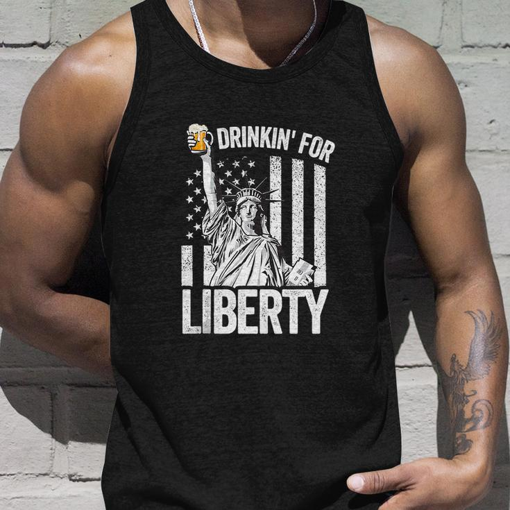 Statue Of Liberty Funny 4Th Of July American Flag Unisex Tank Top Gifts for Him