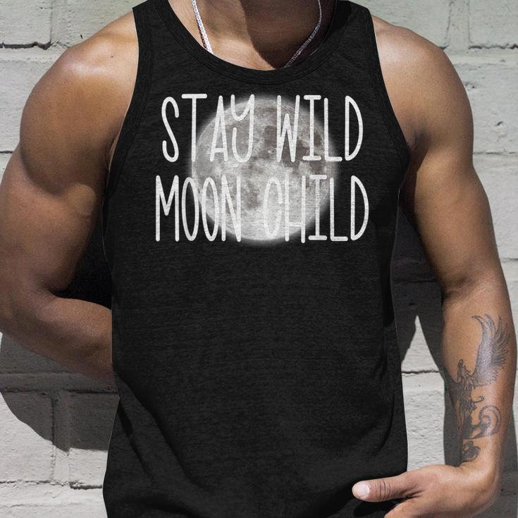 Stay Wild Moon Child Boho Peace Hippie Gift Moon Child Unisex Tank Top Gifts for Him