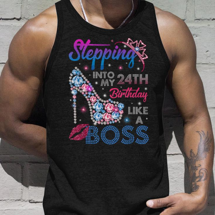 Stepping Into My 24Th Birthday Like A Boss Birthday Womens Unisex Tank Top Gifts for Him