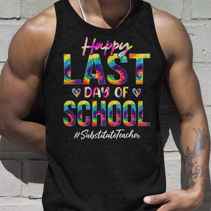 Substitute Teacher Happy Last Day Of School Funny Tie Dye Unisex Tank Top Gifts for Him