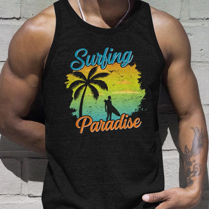 Surfing Paradise Summer Vacation Surf Unisex Tank Top Gifts for Him