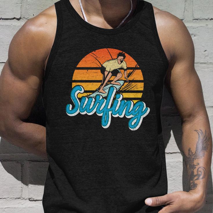 Surfing Vintage Summer Vacation Surf Unisex Tank Top Gifts for Him