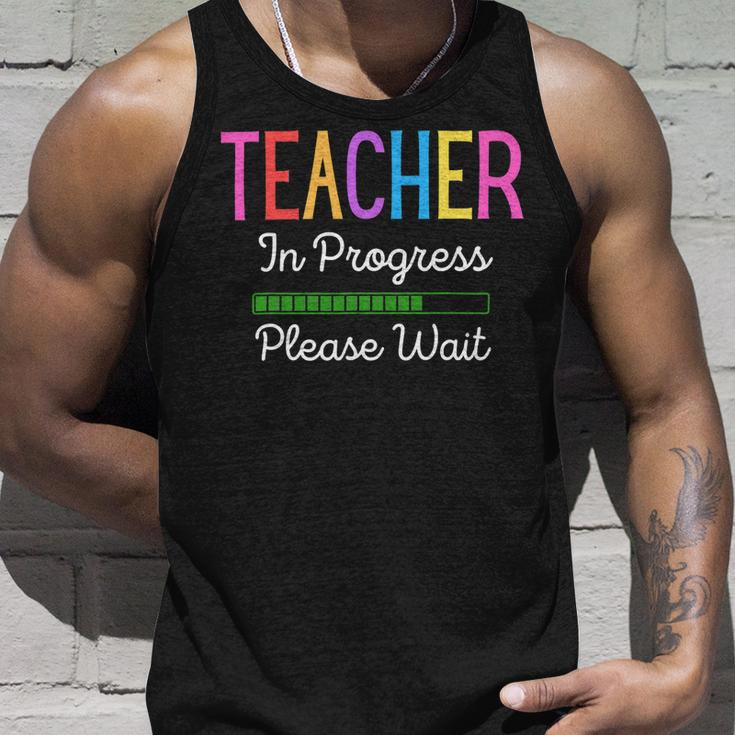 Teacher In Progress Please Wait Future Teacher Funny Unisex Tank Top Gifts for Him