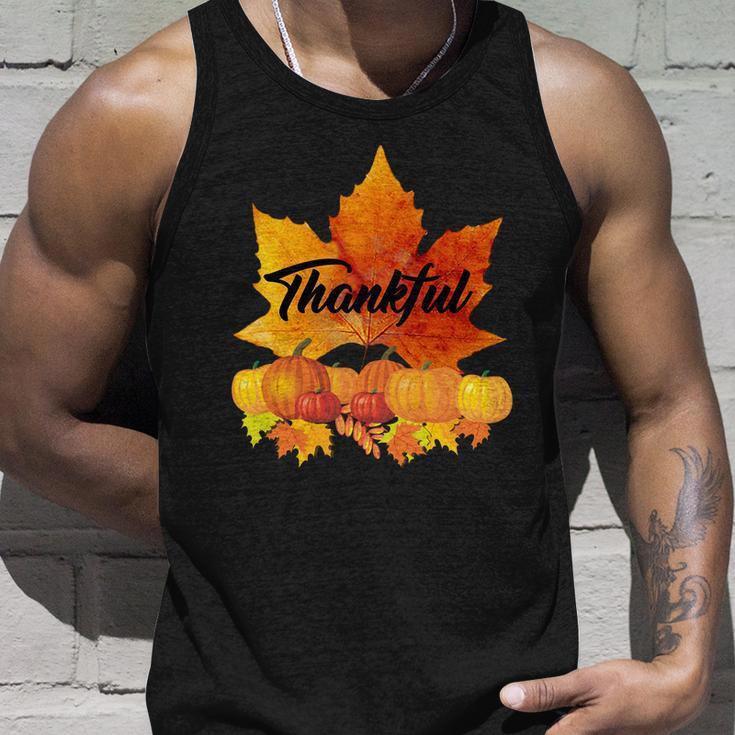 Thankful Autumn Leaves Thanksgiving Fall Tshirt Unisex Tank Top Gifts for Him