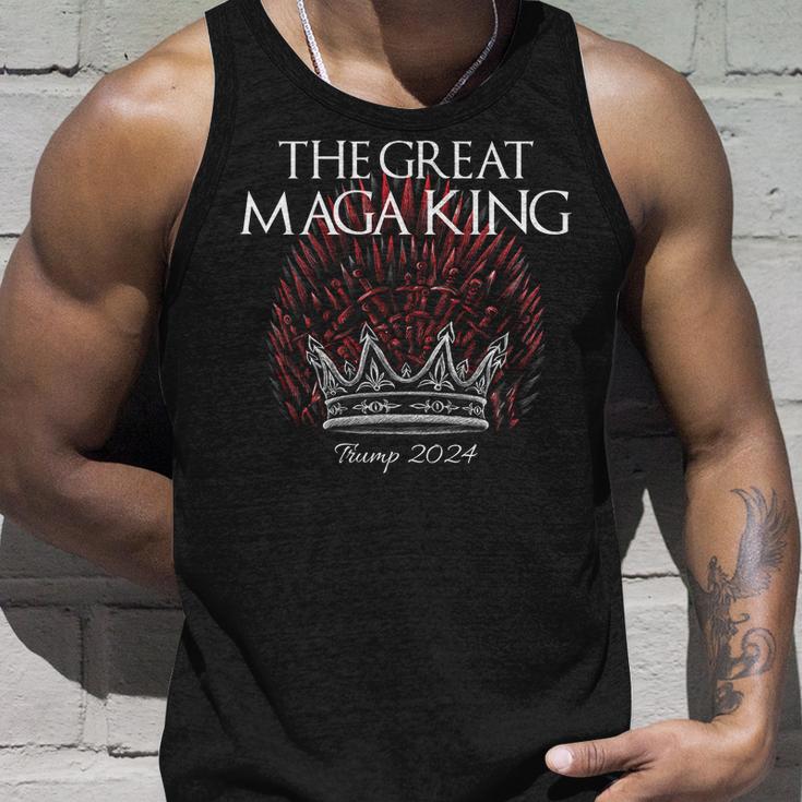 The Great Maga King Crown Usa Parody Trump 2024 Anti Biden Unisex Tank Top Gifts for Him