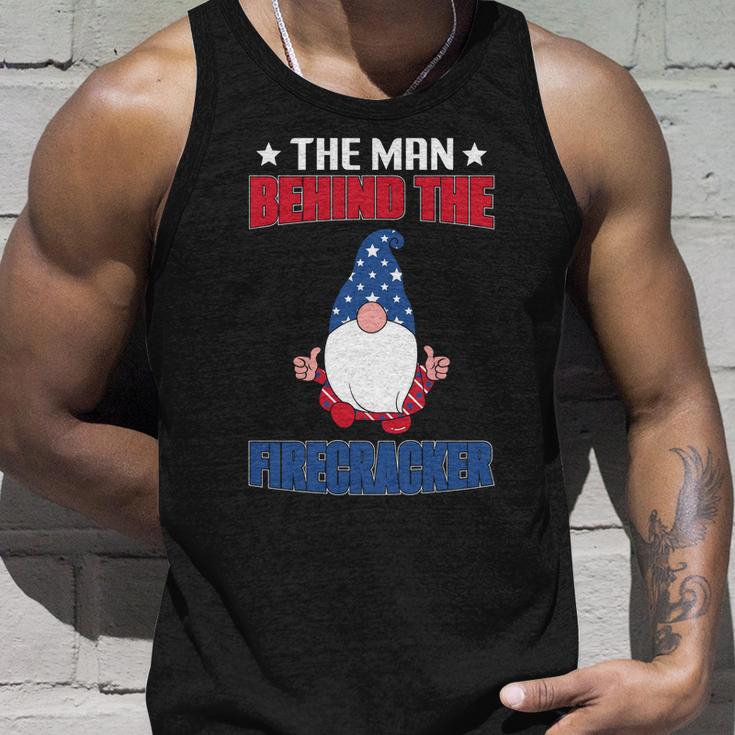 The Man Behind Firecracker Gnome Graphic 4Th July Plus Size Unisex Tank Top Gifts for Him