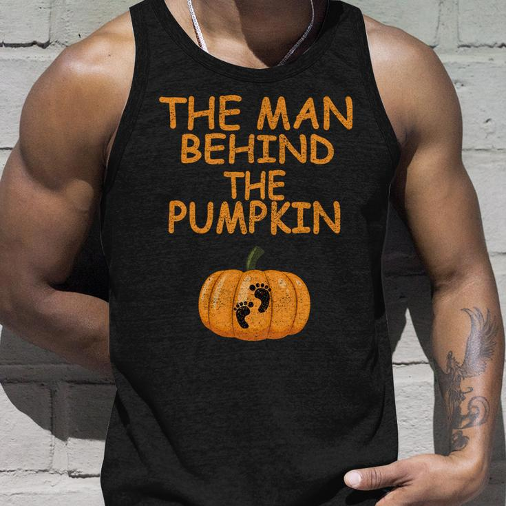 The Man Behind The Pumpkin Unisex Tank Top Gifts for Him