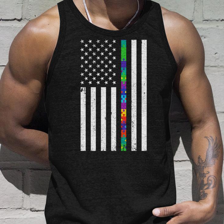 Thin Puzzle Line Autism Flag Unisex Tank Top Gifts for Him