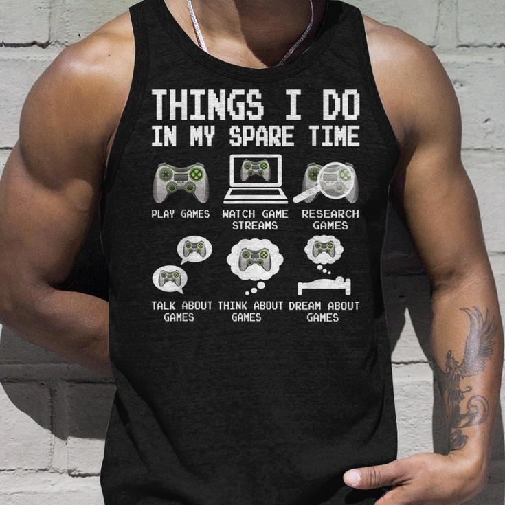 Things I Do In My Spare Time Funny Gamer Video Game Gaming Men Women Tank Top Graphic Print Unisex Gifts for Him