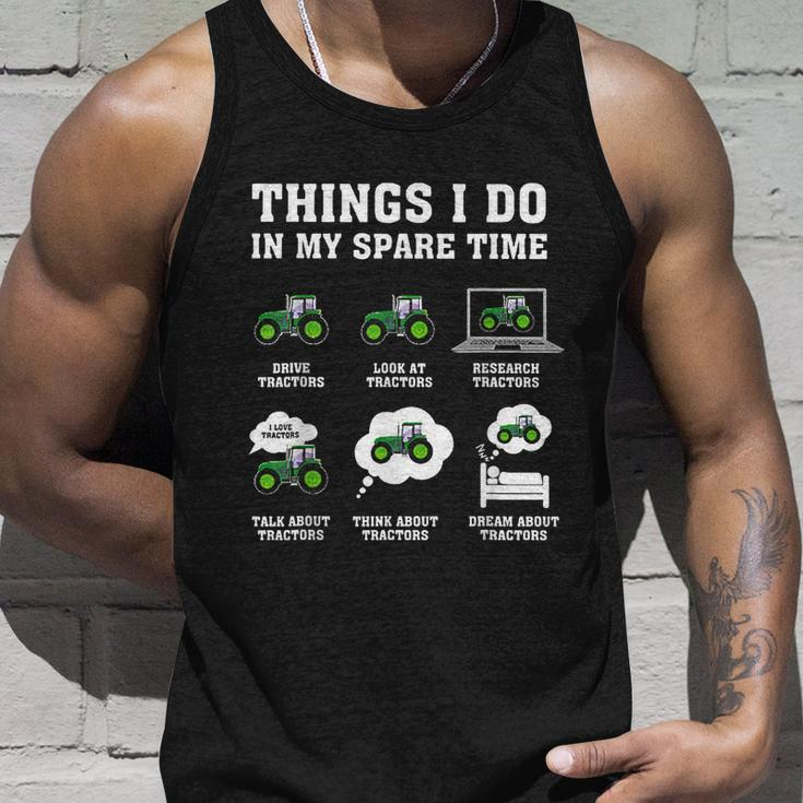 Things I Do In My Spare Time Tractor Green Funny Farmers Unisex Tank Top Gifts for Him